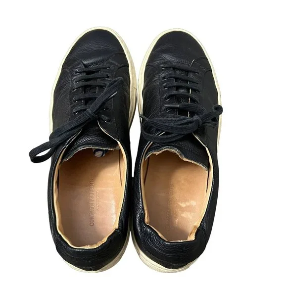 Common Projects Mens Black Premium Archilles Low Top Leather Sneaker Size 40